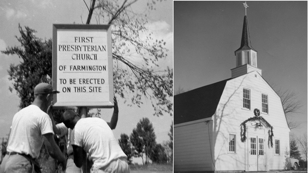 Original Construction Sign and Old Barn cum Chapel