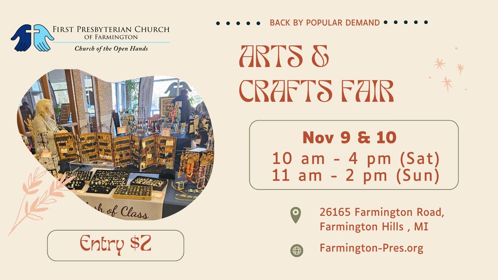 Artistic rendering of Arts and Crafts Fair Nov 9 and10 