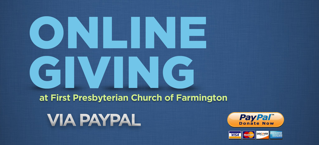 Online giving at first Presbyterian Church of Farmington Header image